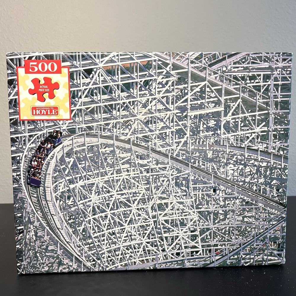 VTG Hoyle Crown Collection Wooden Roller Coaster 500 Piece Jigsaw Puzzle Game